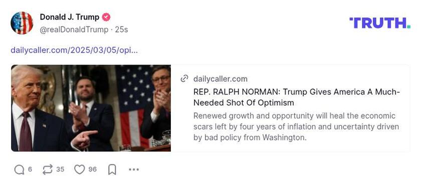 Post image from Donald Trump