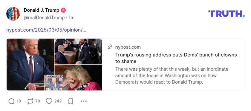 Post image from Donald Trump