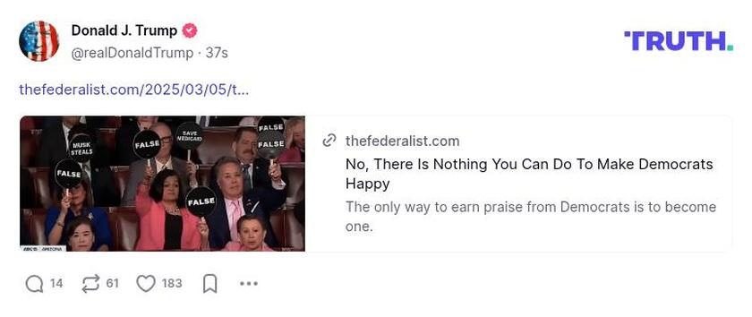 Post image from Donald Trump