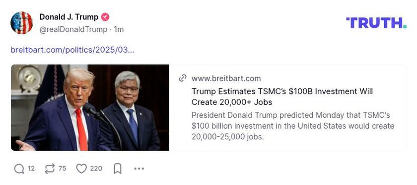 Post image from Donald Trump