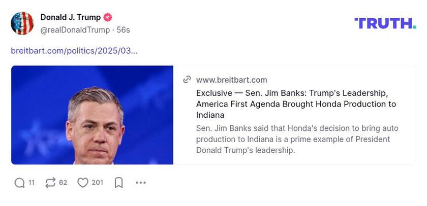 Post image from Donald Trump