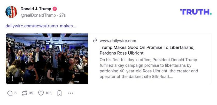 Post image from Donald Trump