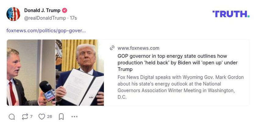 Post preview from Donald Trump