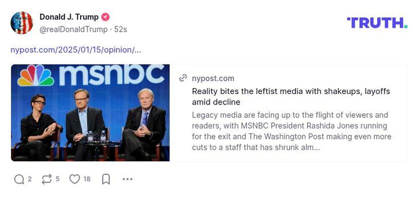 Post image from Donald Trump