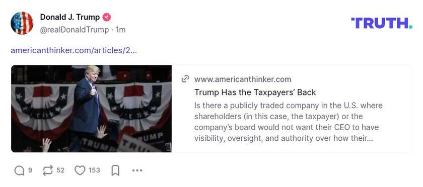 Post image from Donald Trump