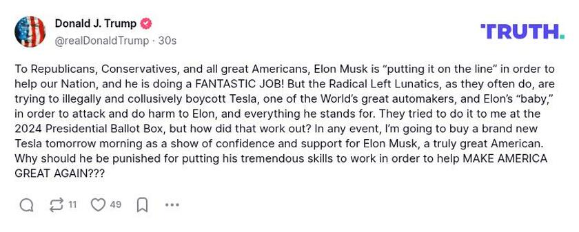 Post preview from Donald Trump