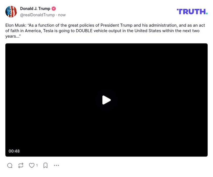 Post preview from Donald Trump