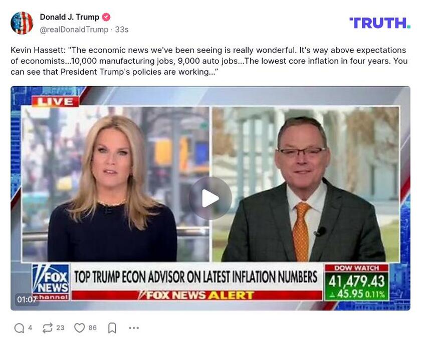 Post preview from Donald Trump