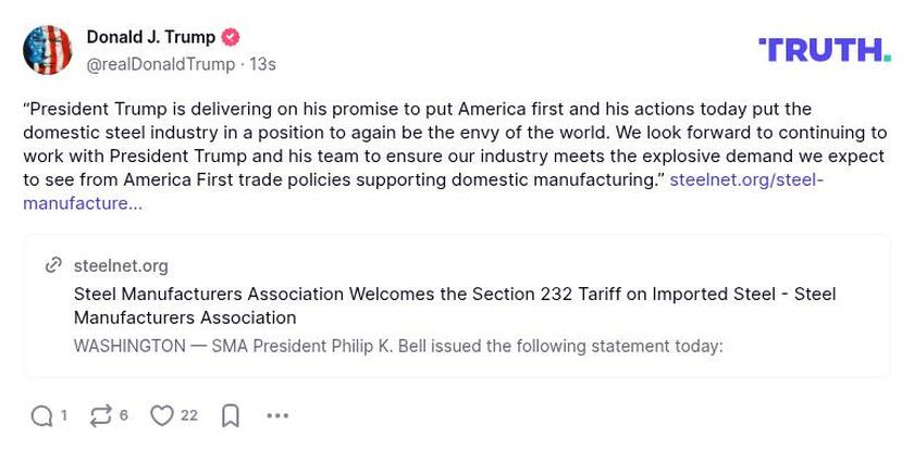 Post image from Donald Trump