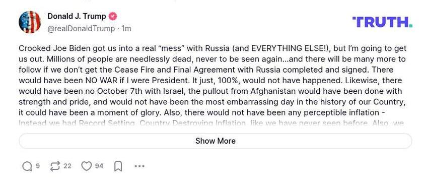 Post preview from Donald Trump