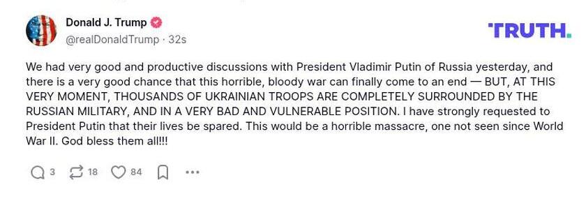 Post preview from Donald Trump