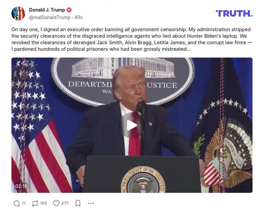 Post preview from Donald Trump