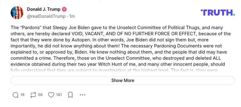 Post preview from Donald Trump