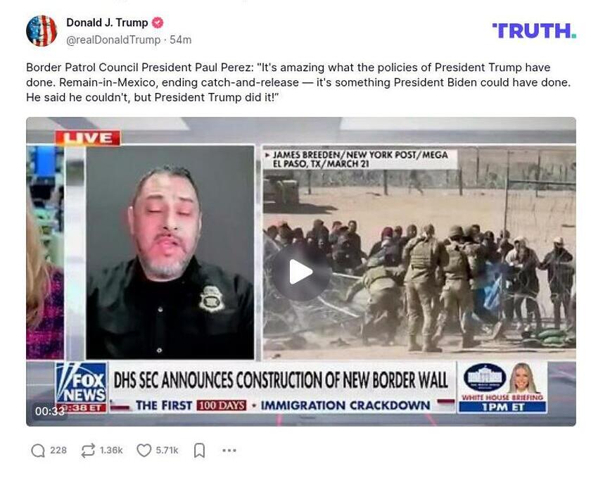 Post preview from Donald Trump