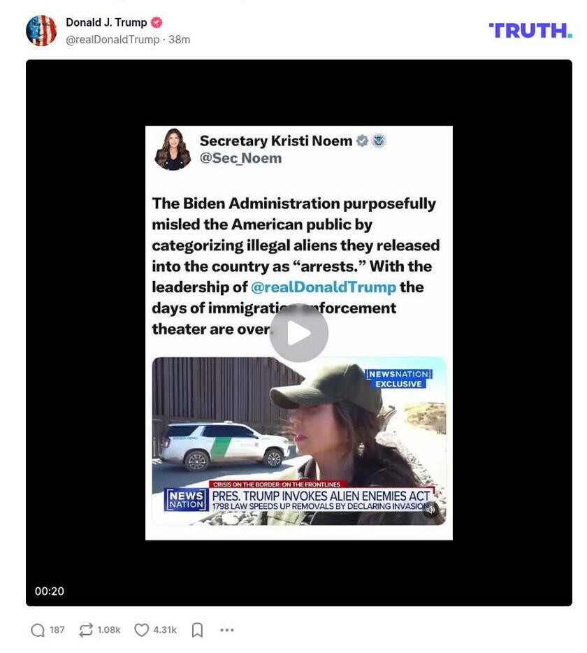 Post image from Donald Trump