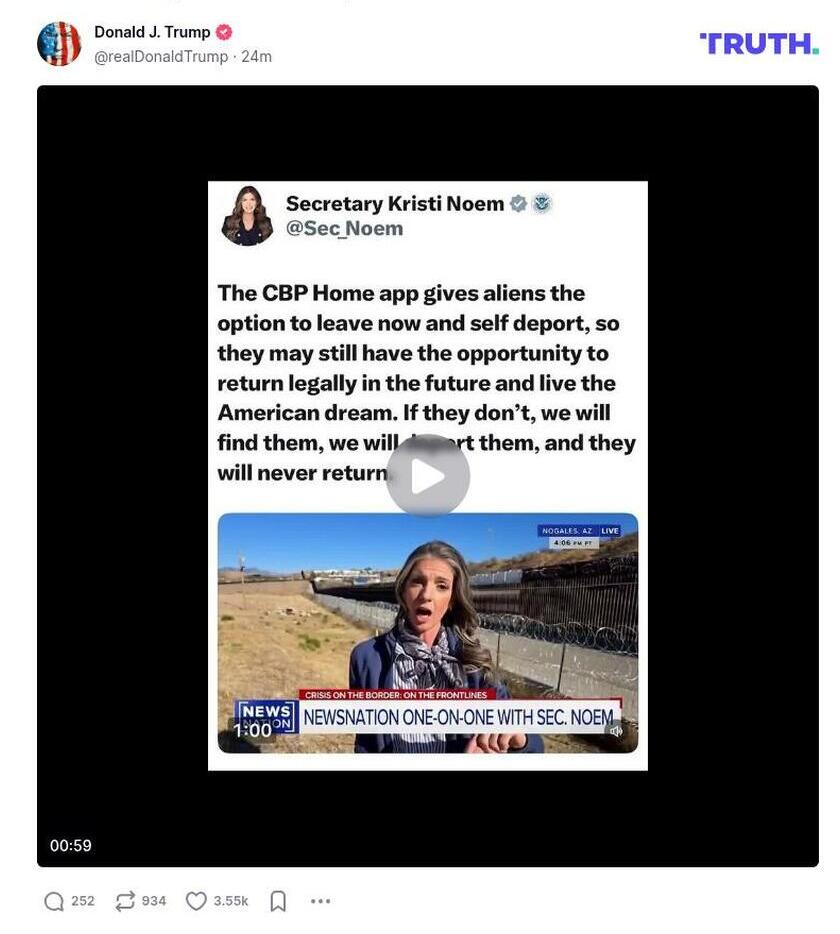 Post image from Donald Trump