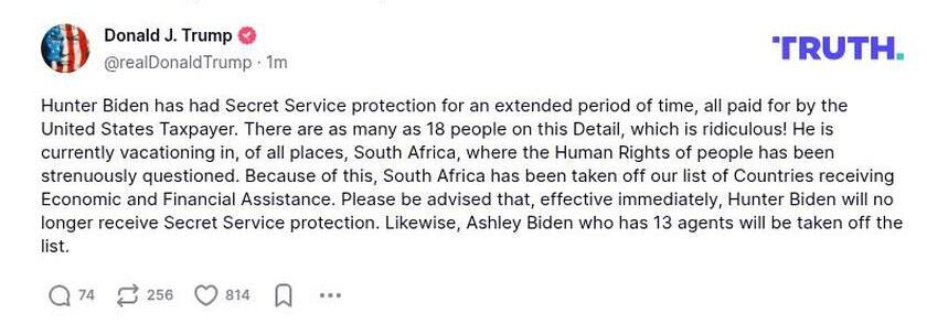 Post preview from Donald Trump