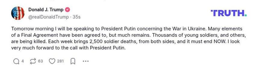 Post preview from Donald Trump