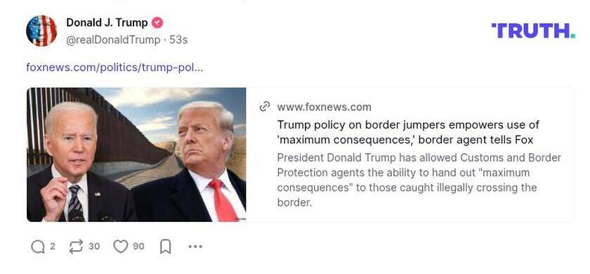 Post image from Donald Trump