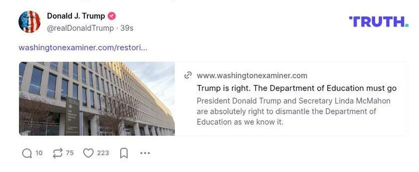 Post image from Donald Trump