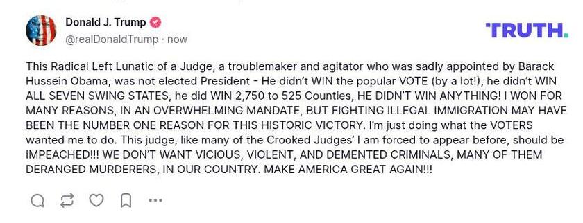 Post preview from Donald Trump