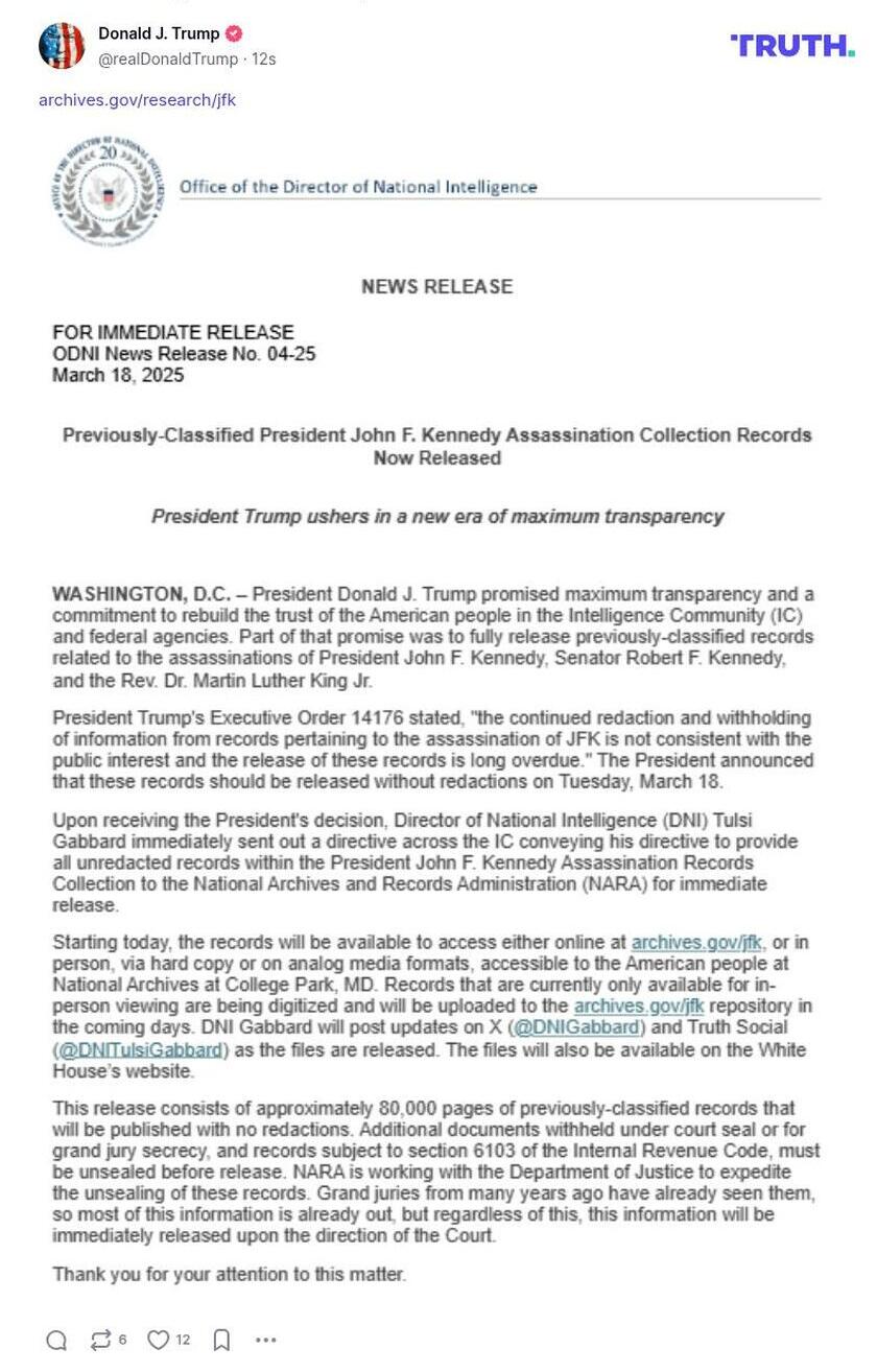 Post image from Donald Trump