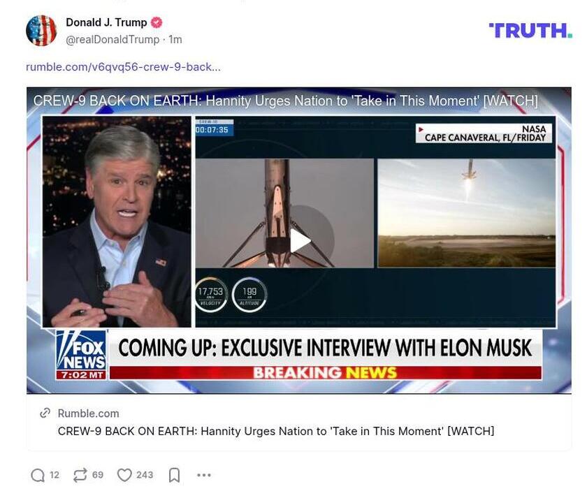 Post image from Donald Trump