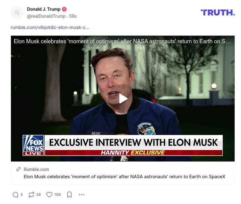 Post preview from Donald Trump