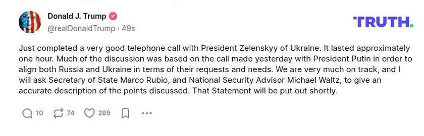 Post preview from Donald Trump