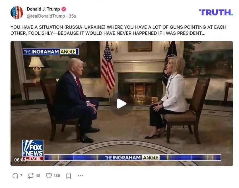 Post preview from Donald Trump