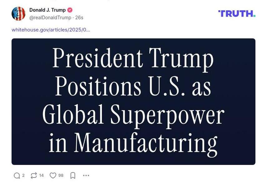 Post image from Donald Trump