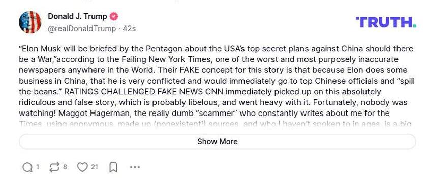 Post preview from Donald Trump