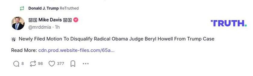 Post image from Donald Trump