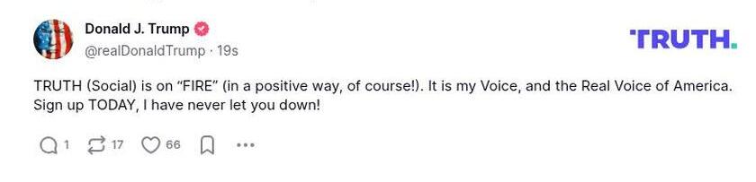 Post image from Donald Trump