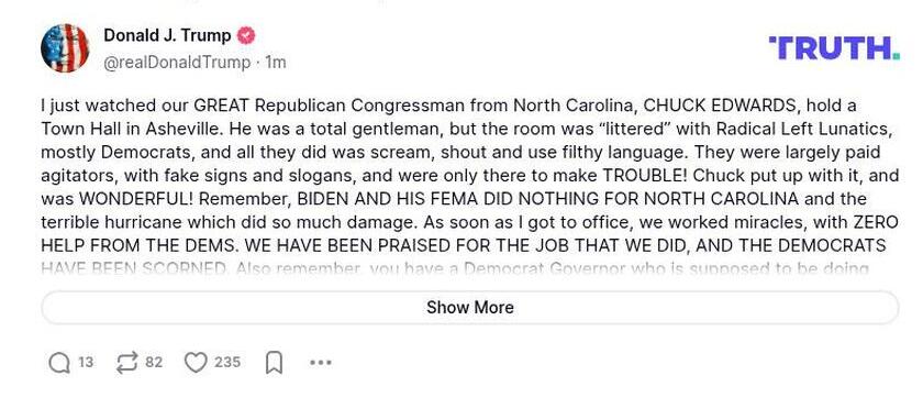 Post preview from Donald Trump