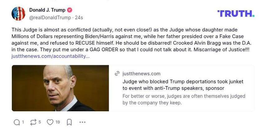 Post preview from Donald Trump