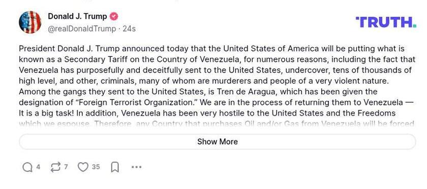 Post preview from Donald Trump