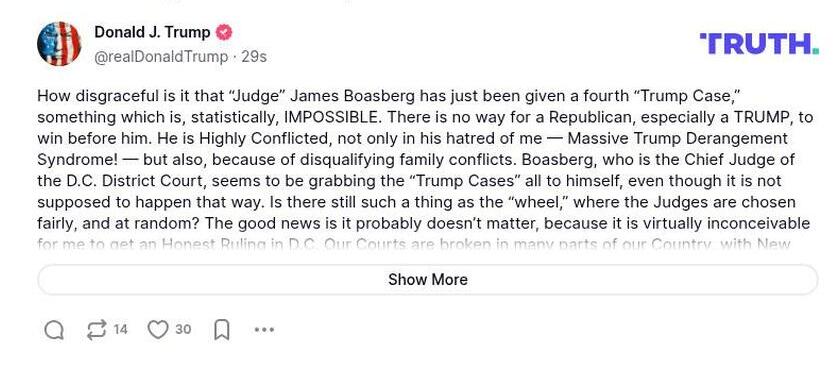 Post image from Donald Trump