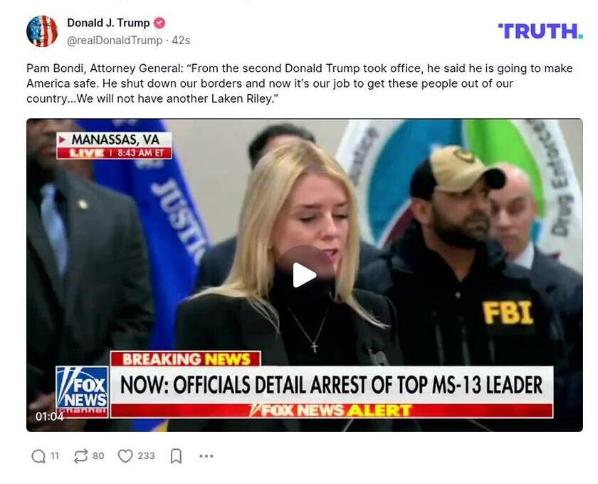 Post image from Donald Trump