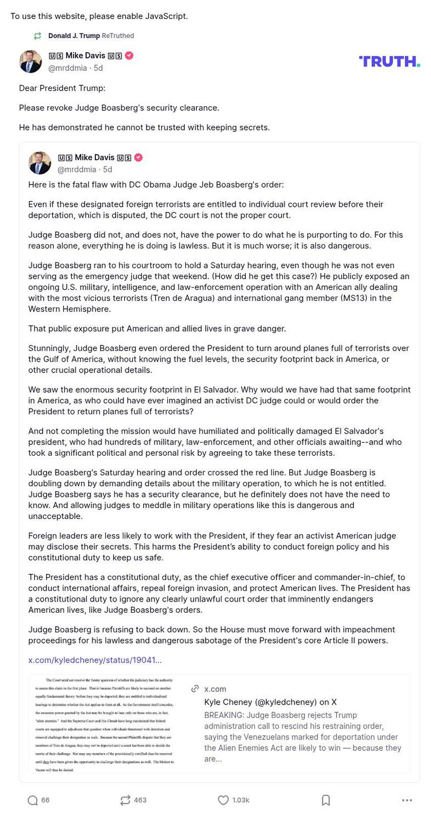 Post image from Donald Trump