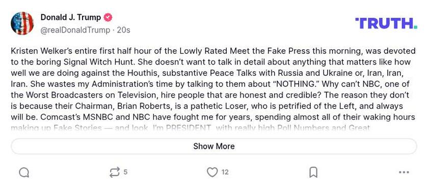 Post preview from Donald Trump