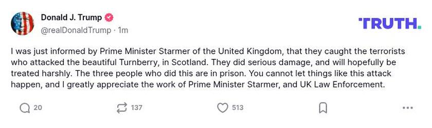 Post image from Donald Trump