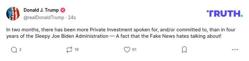 Post preview from Donald Trump