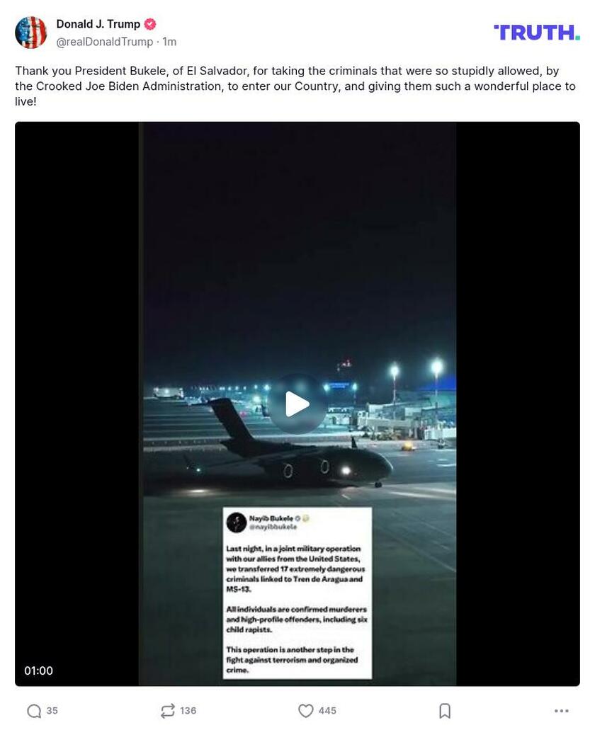 Post preview from Donald Trump