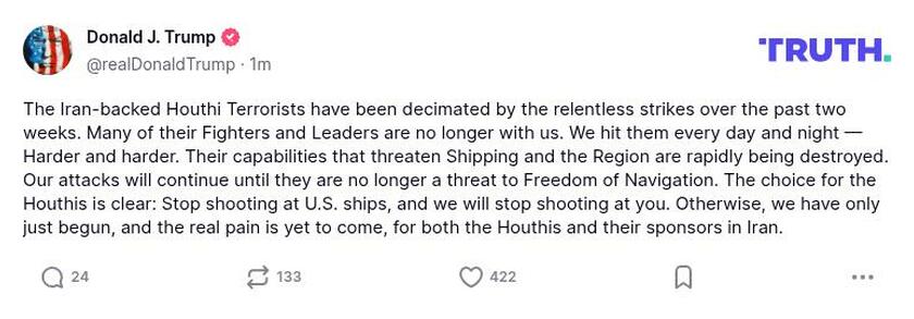 Post preview from Donald Trump