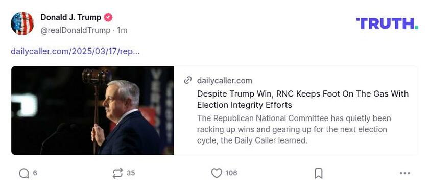 Post image from Donald Trump