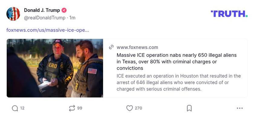 Post image from Donald Trump