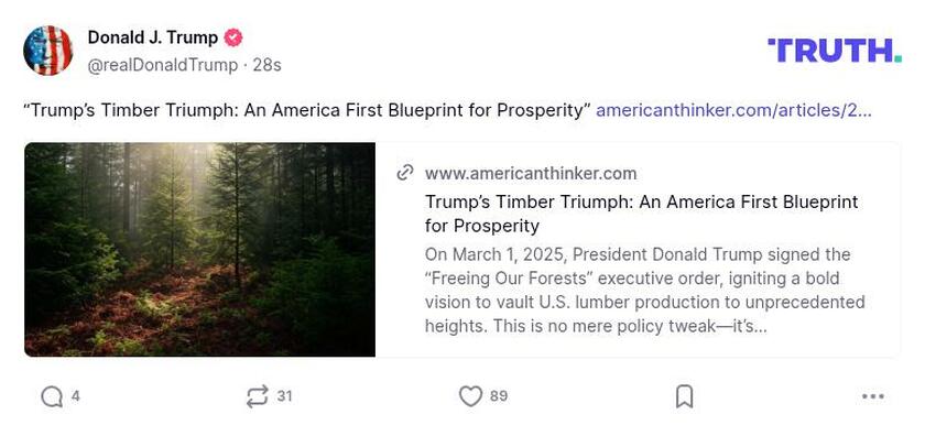 Post image from Donald Trump