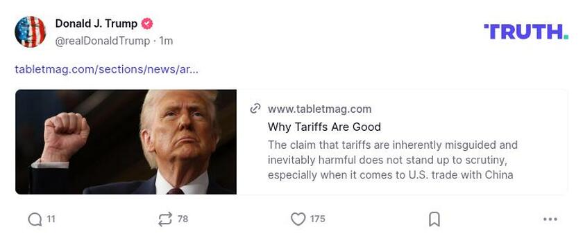 Post preview from Donald Trump