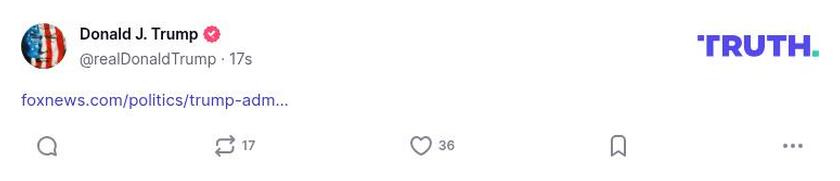 Post preview from Donald Trump